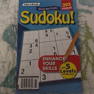 BRAND NEW Sudoku Puzzle Book - Blue and Yellow